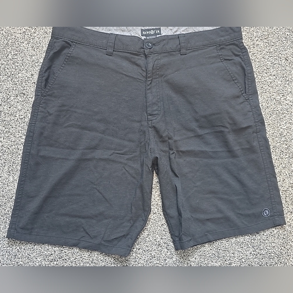 Hang Ten Chino shorts lightweight hybrid walkshorts Mens 38 Black